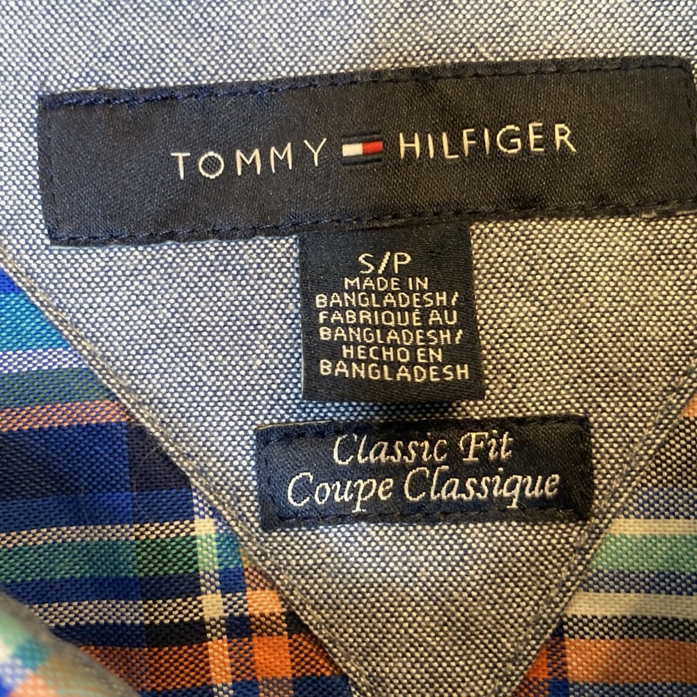 Tommy Hilfiger Shirt Men's S Classic Fit Button Up‎ Long Sleeve Plaid Preppy - Picture 4 of 13